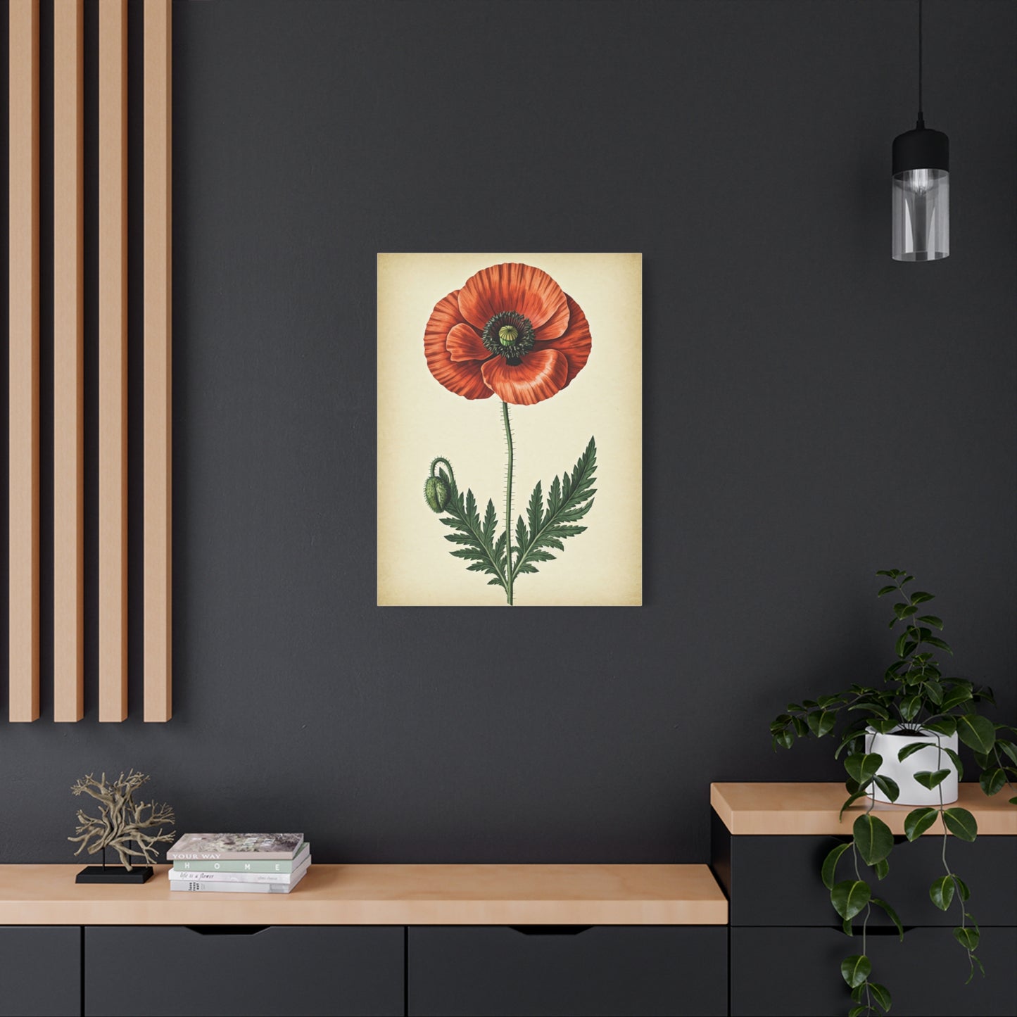 Poppy Flower Vintage Study Wall Art & Canvas Prints