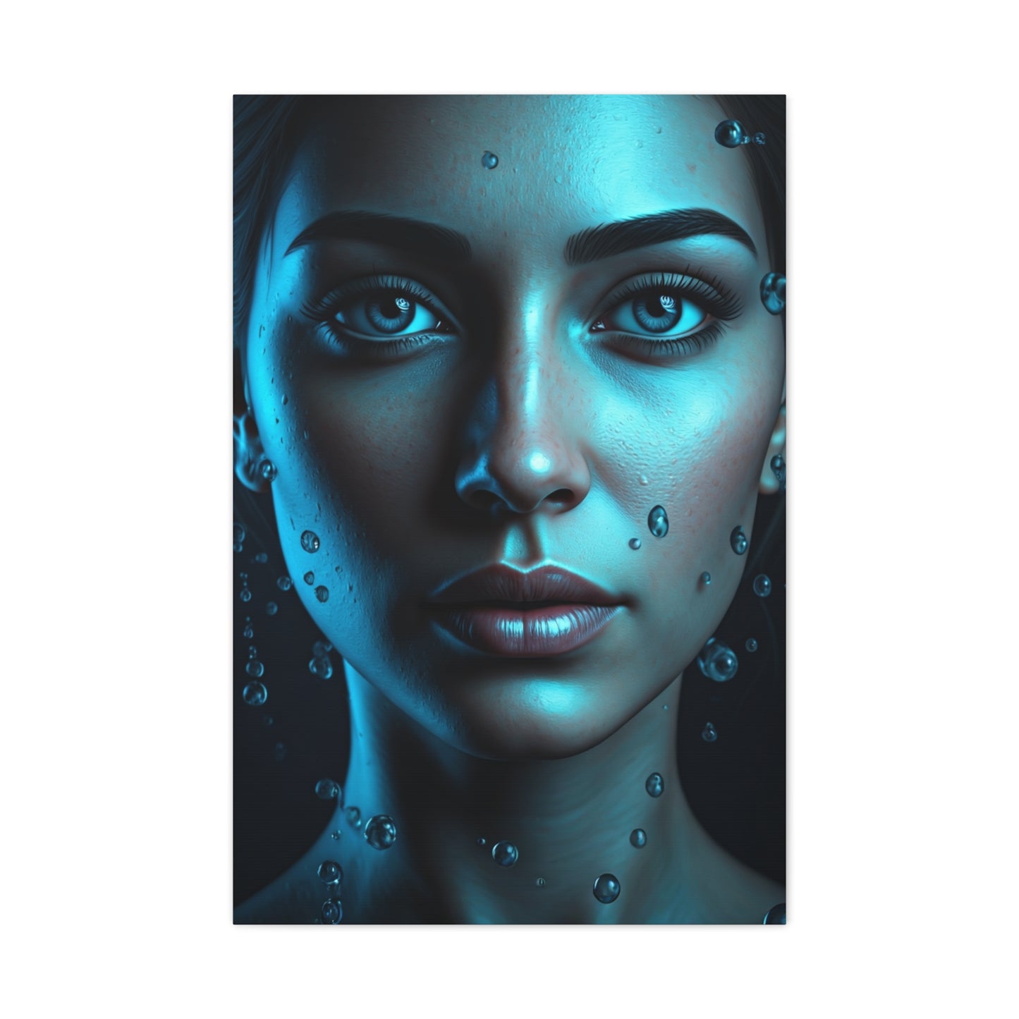 Ethereal Blue Gaze Portrait Wall Art & Canvas Prints