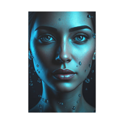 Ethereal Blue Gaze Portrait Wall Art & Canvas Prints