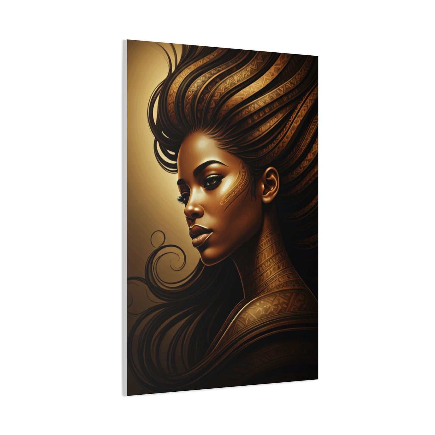 Golden Breeze Goddess Portrait Wall Art & Canvas Prints