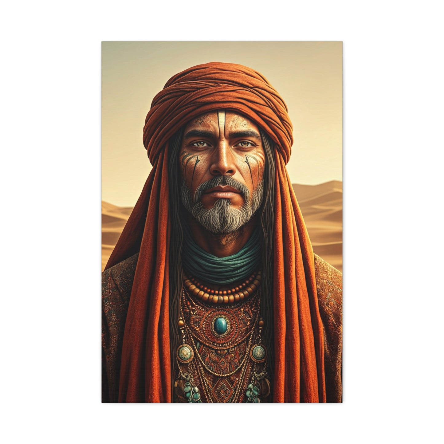 Desert Elder with Tribal Markings Wall Art & Canvas Prints