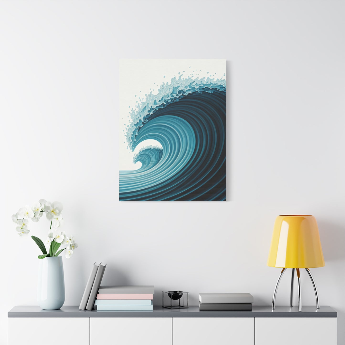 Azure Crest Wave Abstract Wall Art & Canvas Prints