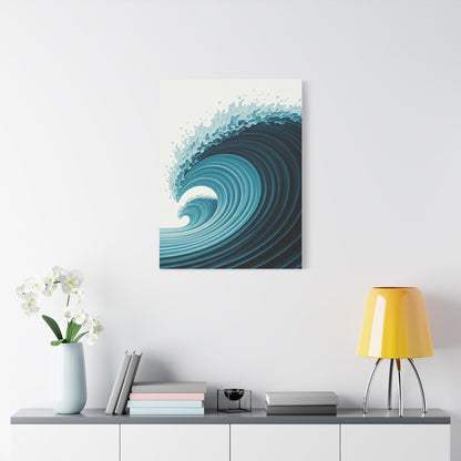 Azure Crest Wave Abstract Wall Art & Canvas Prints