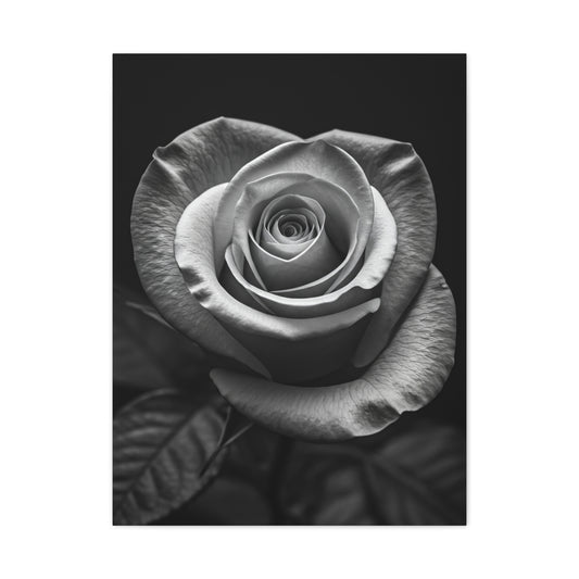 Classic Rose Close-Up Monochrome Wall Art & Canvas Prints