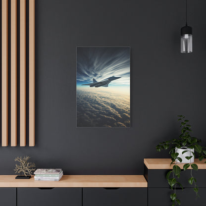 Lone Fighter Over Endless Clouds Wall Art & Canvas Prints