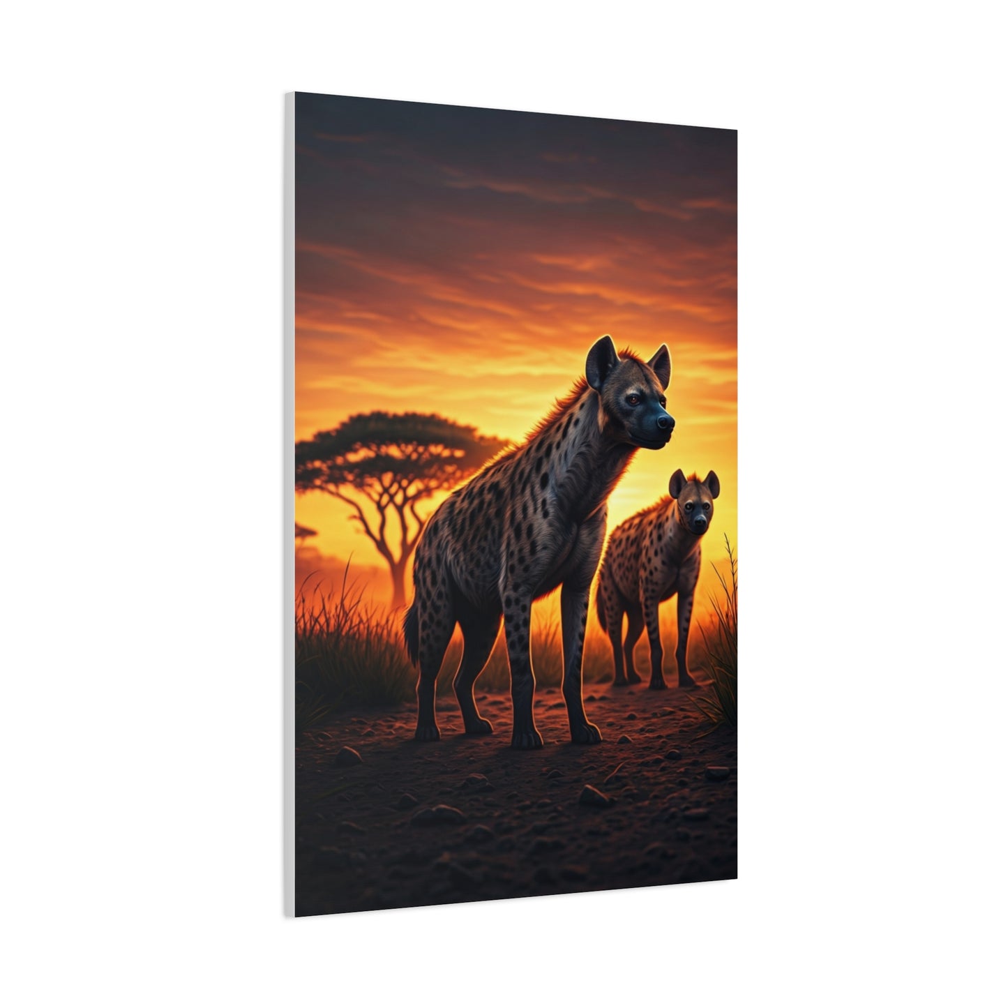 Hyena Pack at Sunset Wilderness Wall Art & Canvas Prints