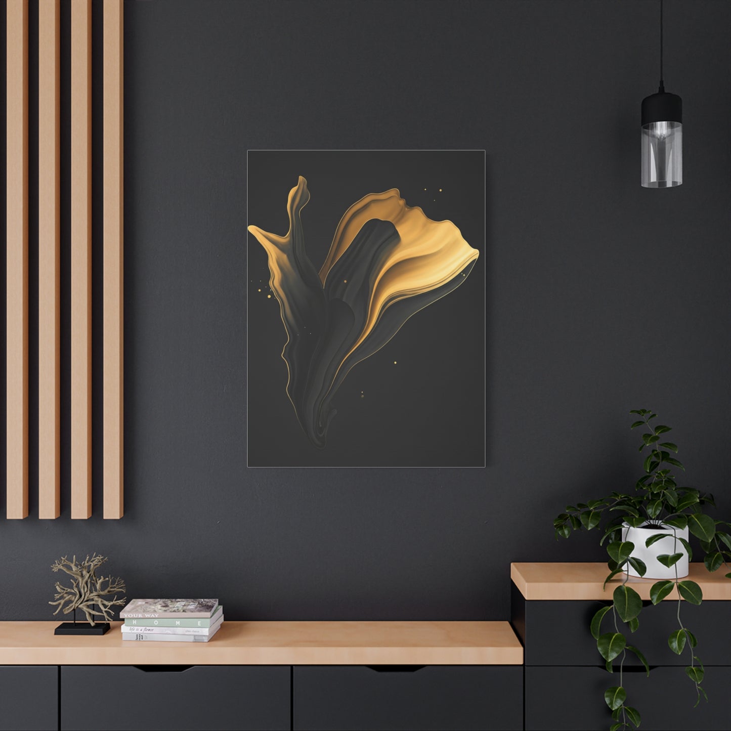 Golden Flow Abstract Form Wall Art & Canvas Prints