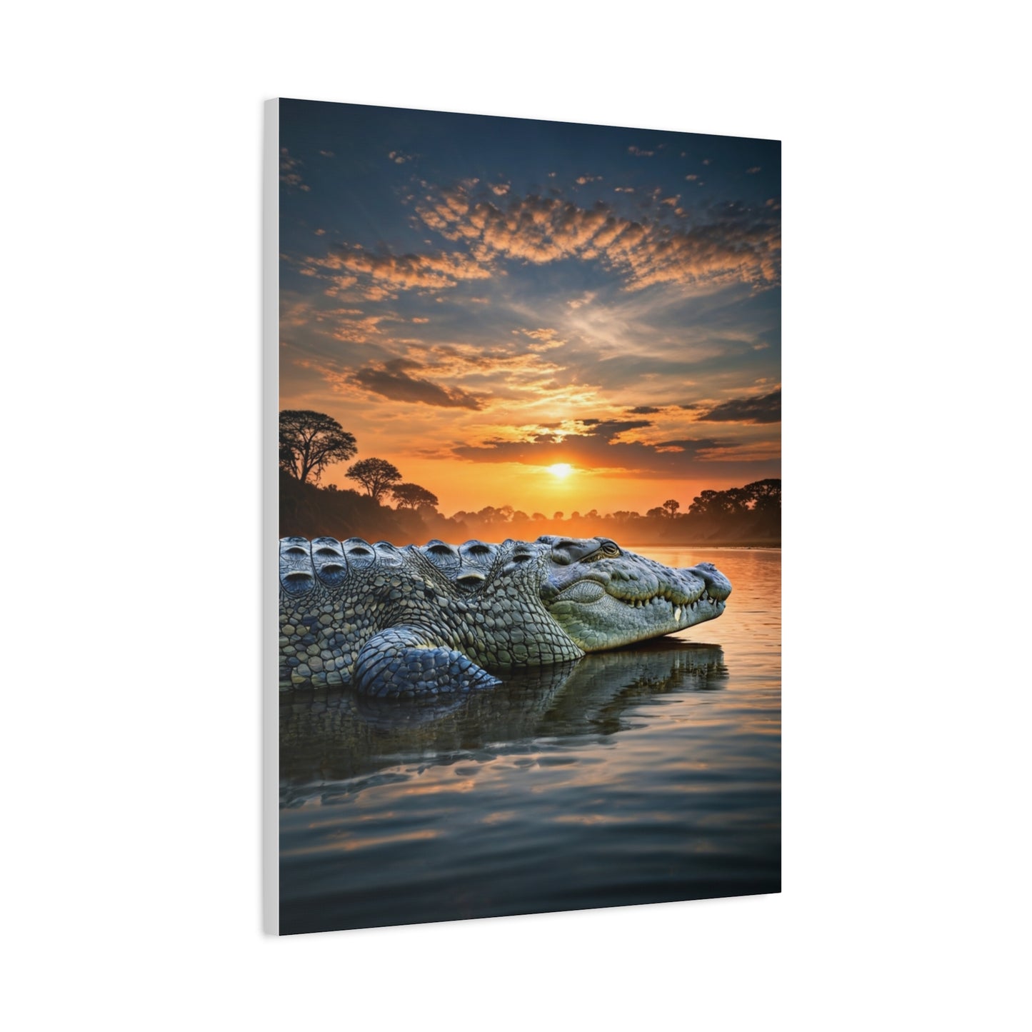 Crocodile Sunset Waterscape Wall Art & Canvas Prints