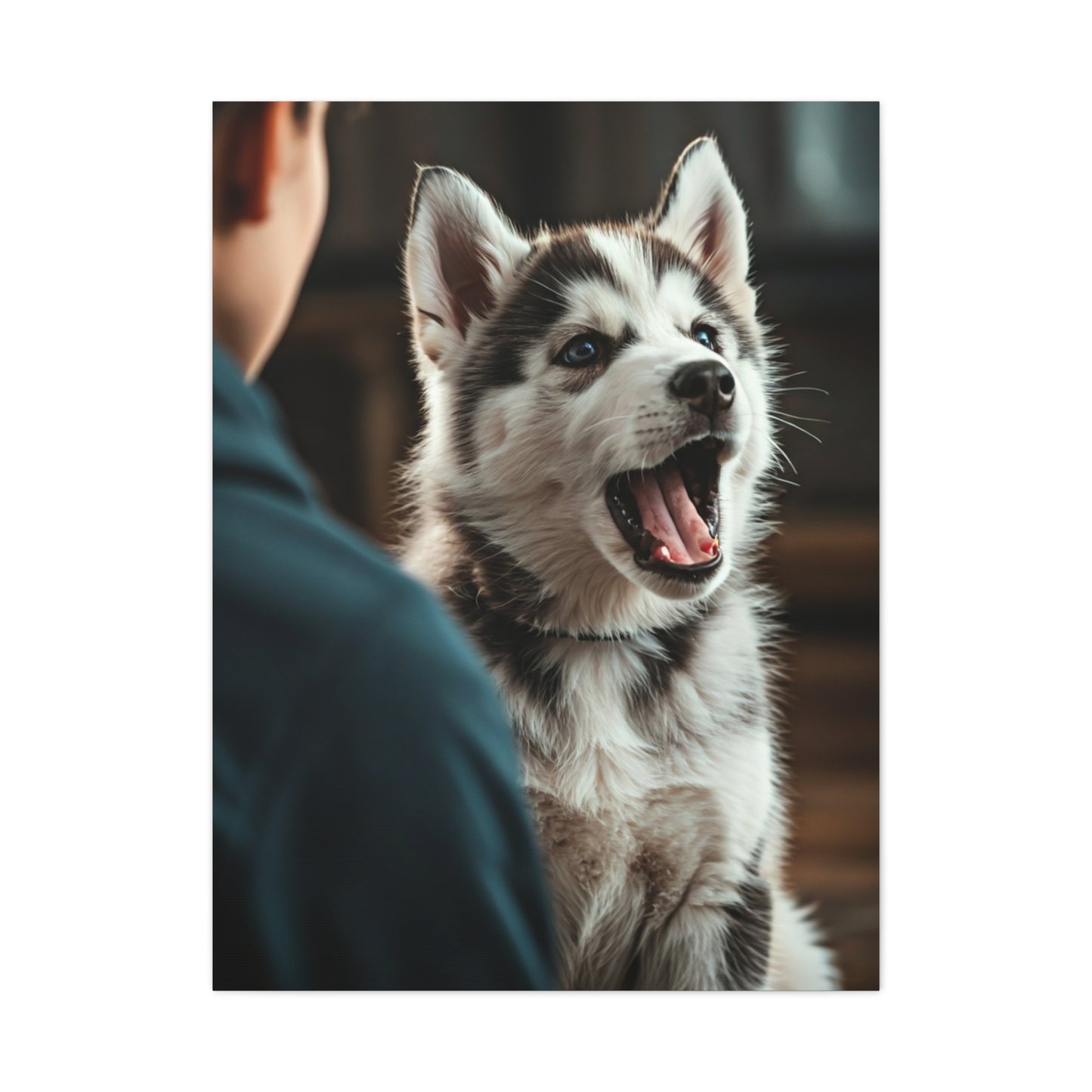Joyful Howl Husky Wall Art & Canvas Print