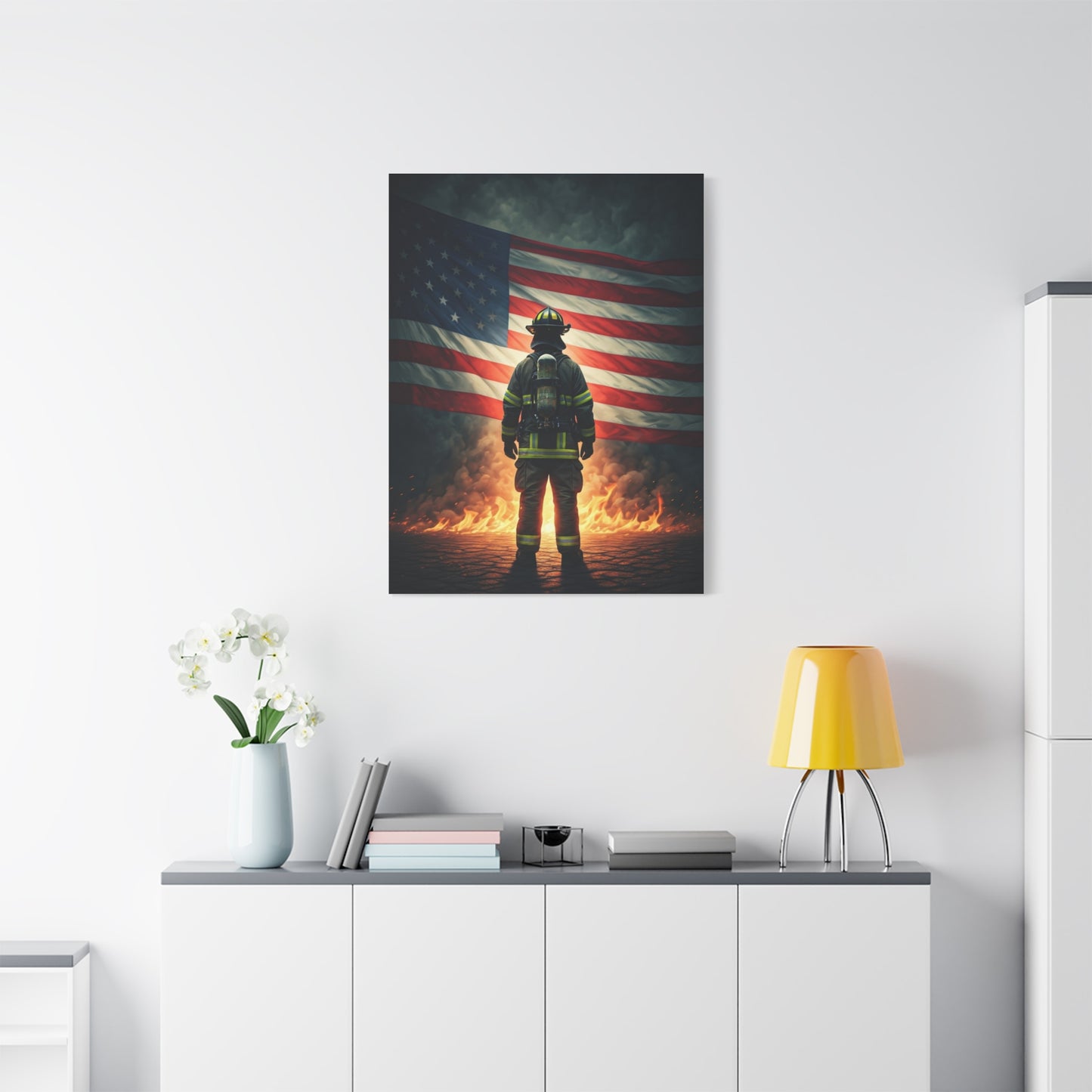 Firelit Patriot Soldier Legacy Wall Art & Canvas Prints