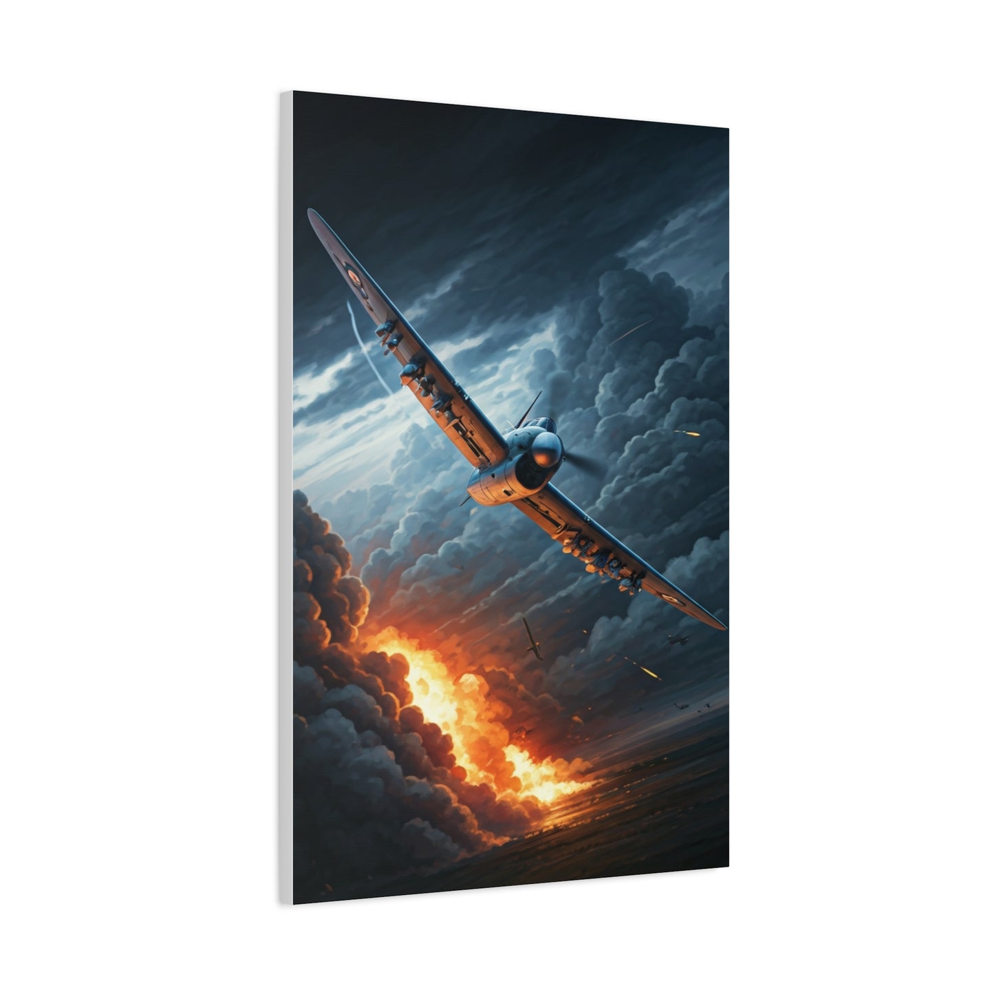 Firestorm Wing Dive Battle Scene Wall Art & Canvas Prints