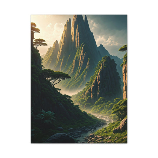 Mystical Mountain Valley Landscape Wall Art & Canvas Prints