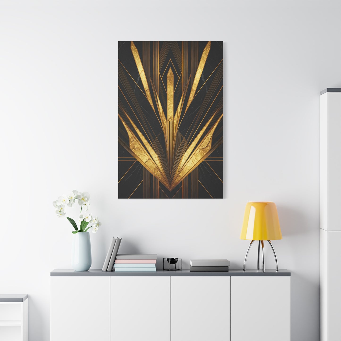 Black Marble Gold Deco Crown Wall Art & Canvas Prints