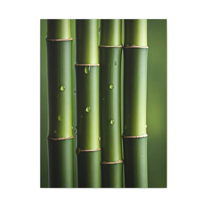 Green Bamboo Stalks Natural Zen Wall Art & Canvas Prints