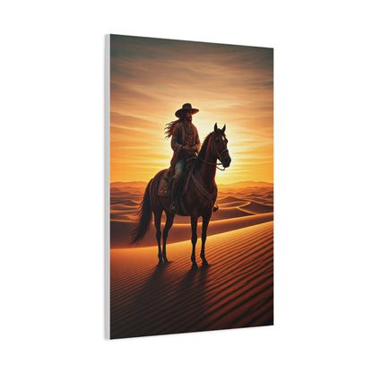 Desert Rider at Golden Sunset Wall Art & Canvas Prints