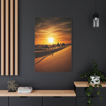 Desert Caravan Sunset Journey Wall Art & Canvas Prints