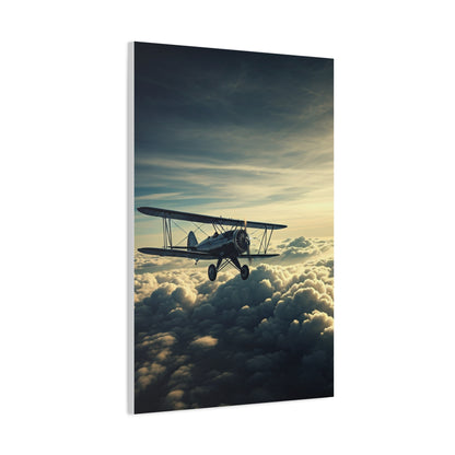 High-Altitude Biplane Above the Clouds Wall Art & Canvas Prints
