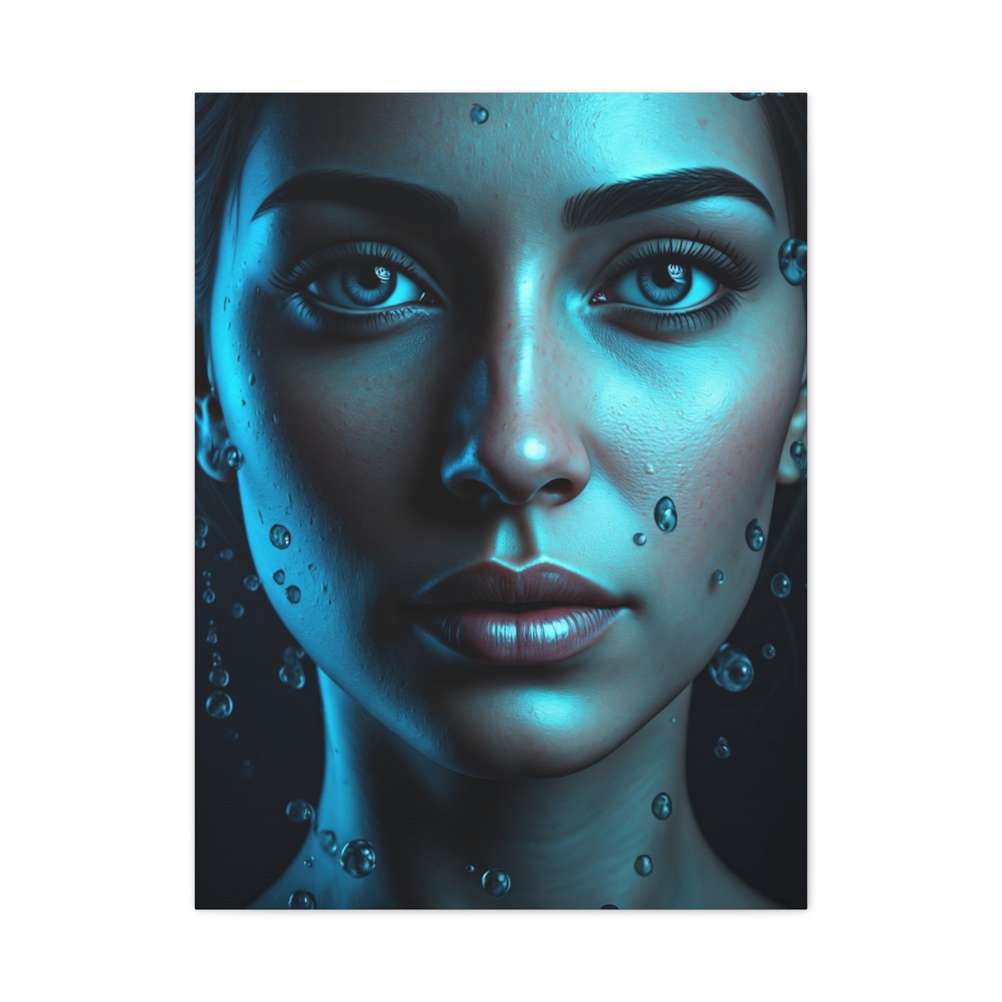 Ethereal Blue Gaze Portrait Wall Art & Canvas Prints
