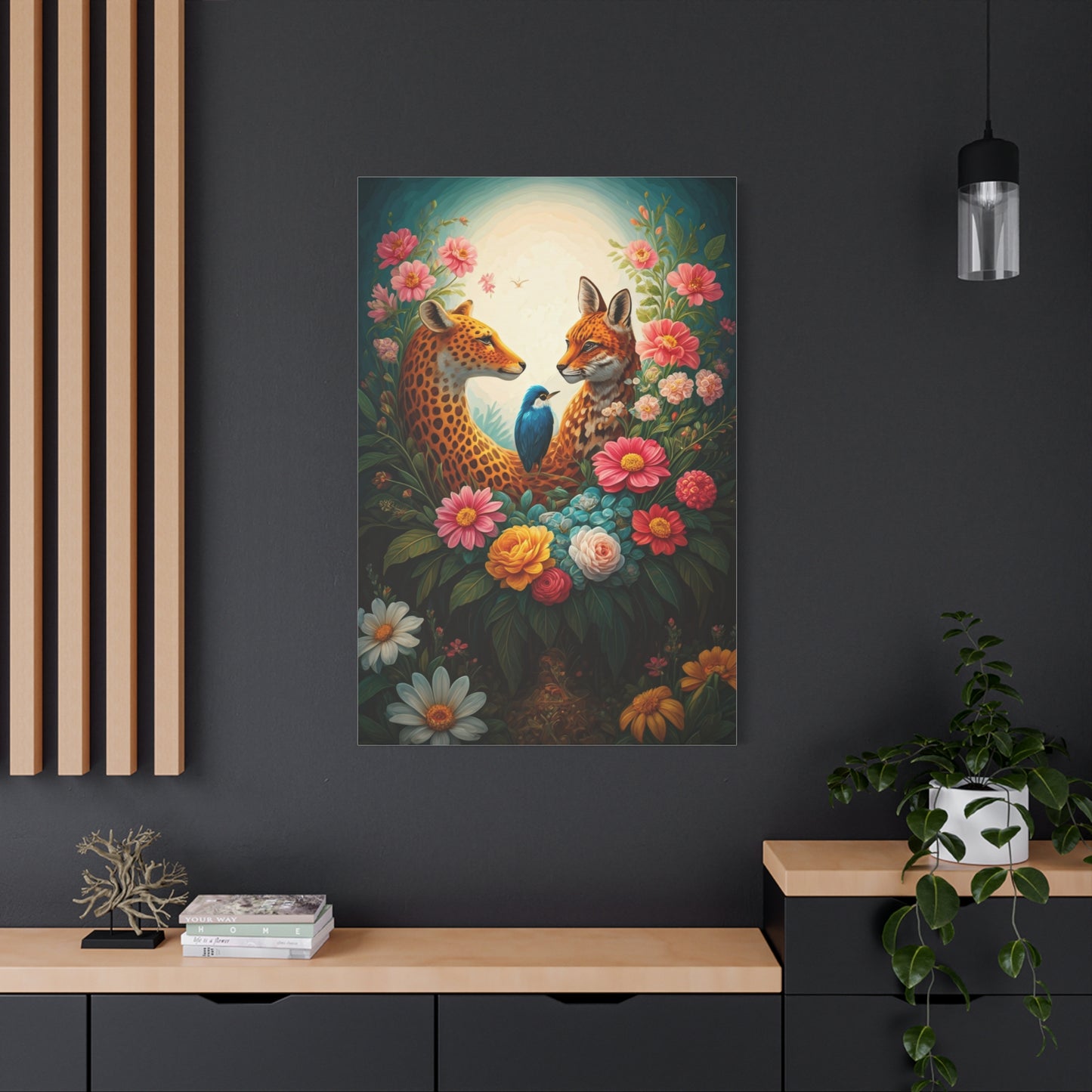 Floral Harmony Wildlife Portrait Wall Art & Canvas Prints