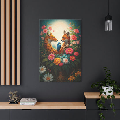 Floral Harmony Wildlife Portrait Wall Art & Canvas Prints