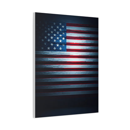 Minimalist Dark American Flag Glow Wall Art & Canvas Prints