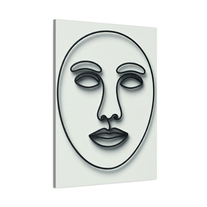 Calm Contour Abstract Face Wall Art & Canvas Print