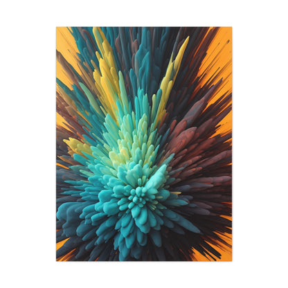 Teal Energy Bloom Abstract Wall Art & Canvas Prints