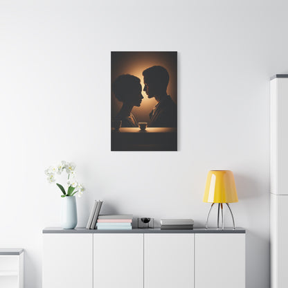 Intimate Silhouettes at Candlelit Table Wall Art & Canvas Prints