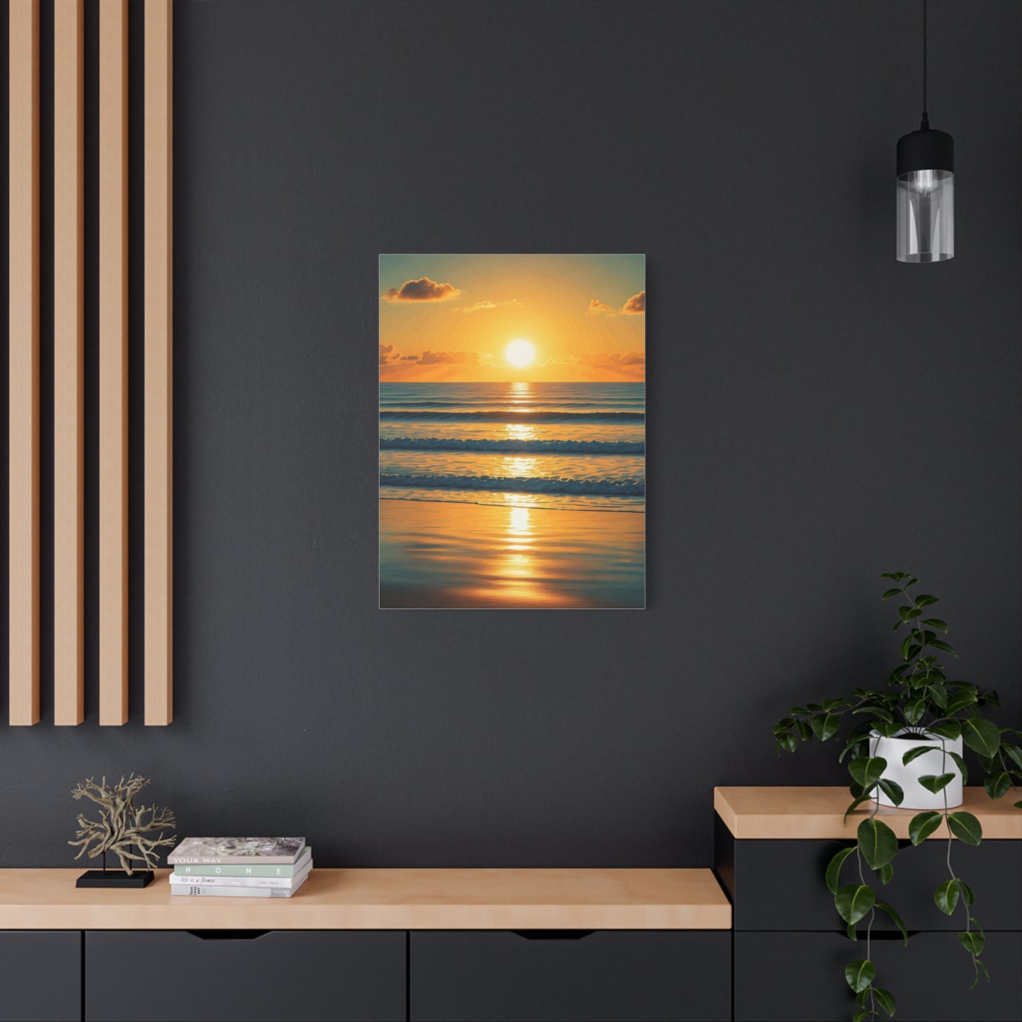 Golden Wave Horizon Sunset Wall Art & Canvas Prints