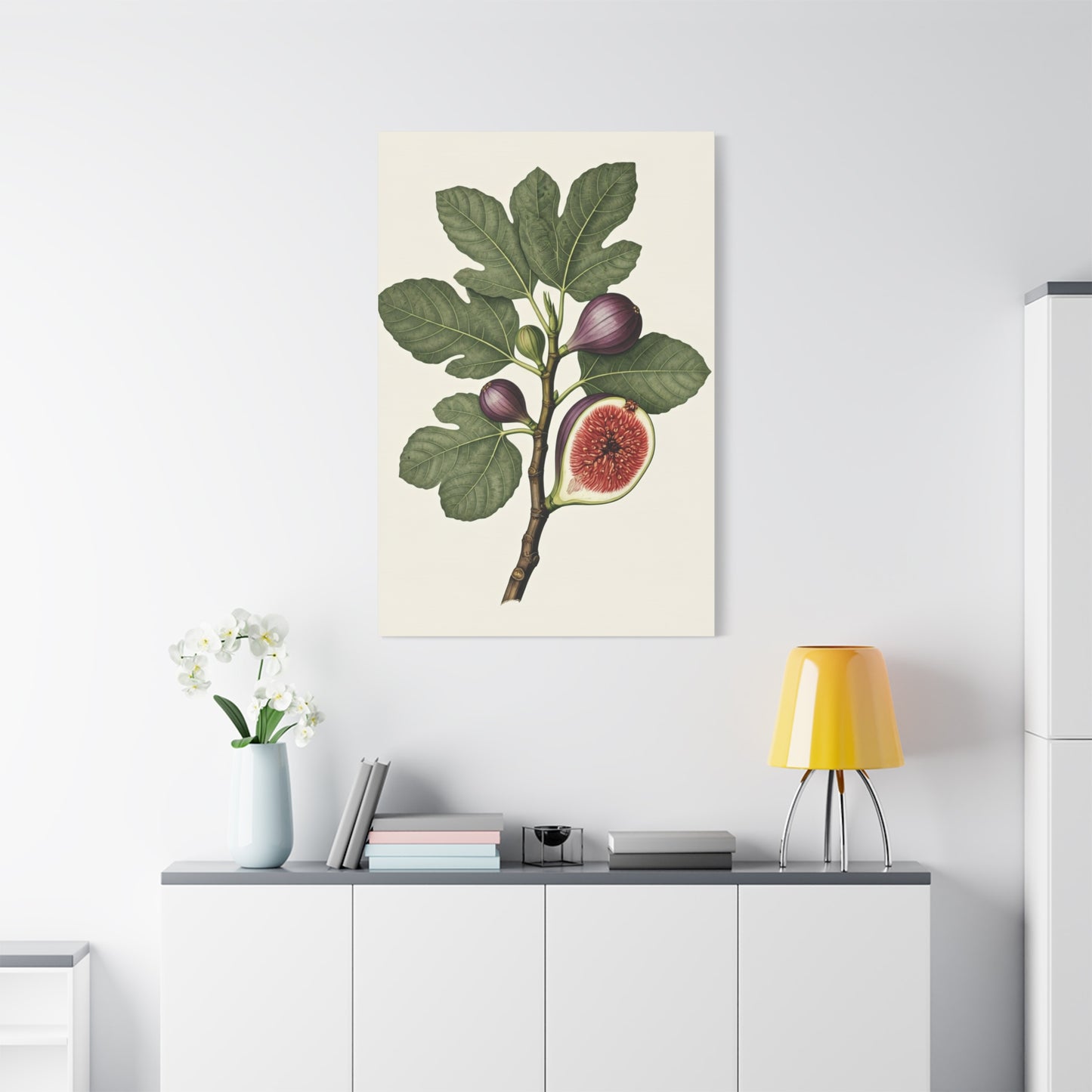Fig Branch Illustration Wall Art & Canvas Prints