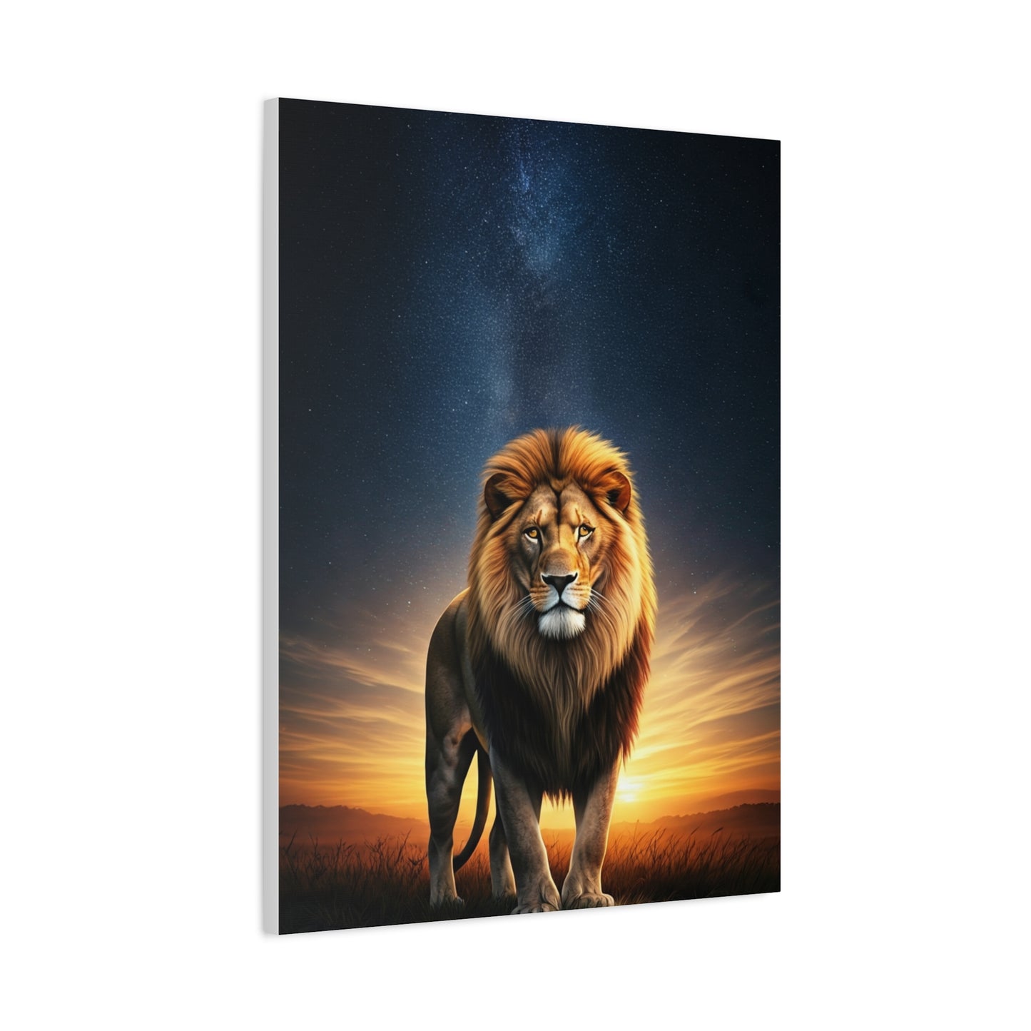 Majestic Lion Under the Evening Sky Wall Art & Canvas Prints
