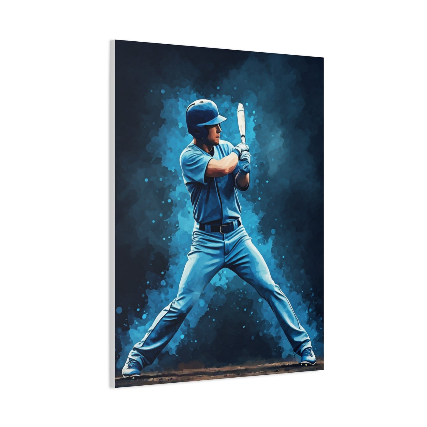 Electric Blue Batter Ready Stance Wall Art & Canvas Prints