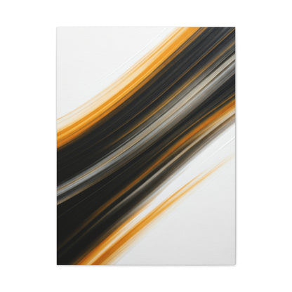 Black and Gold Diagonal Flow Abstract Wall Art & Canvas Prints