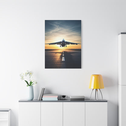 Golden Runway Takeoff Jet Wall Art & Canvas Prints