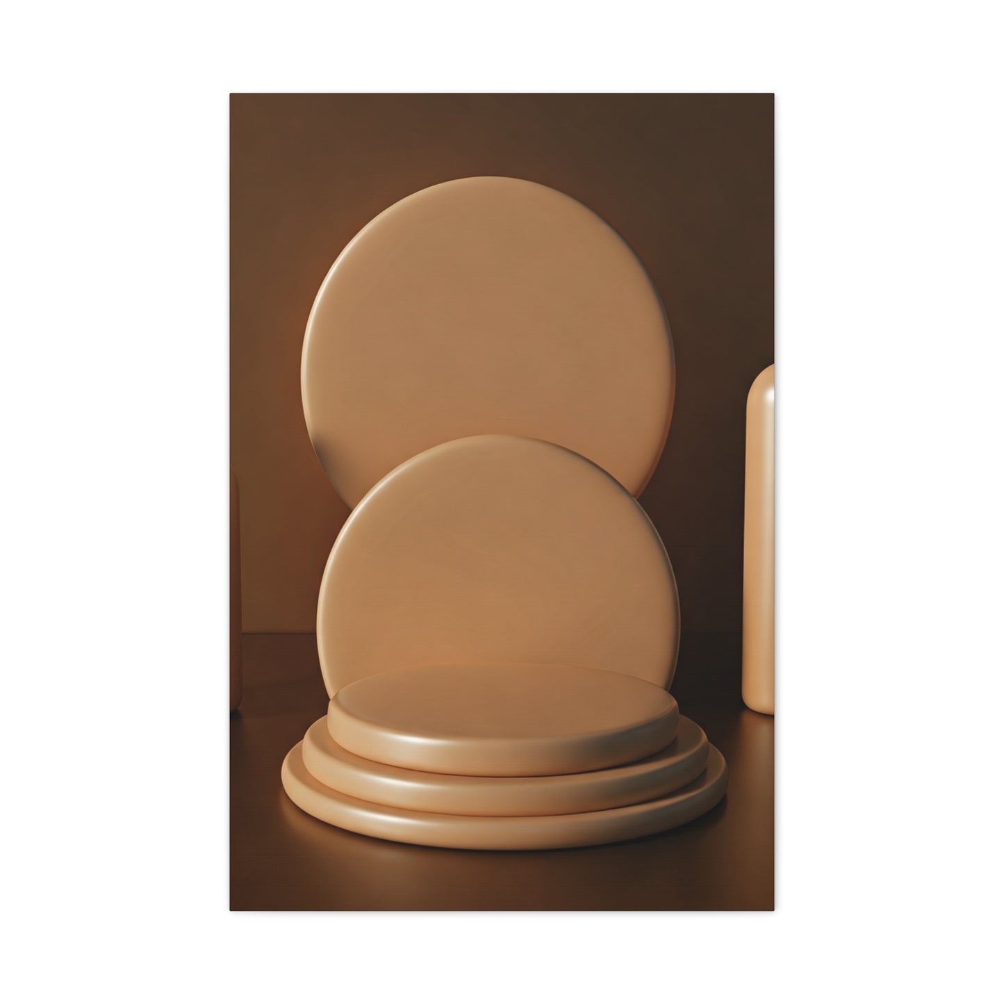 Sculptural Circular Podium Minimal Wall Art & Canvas Prints