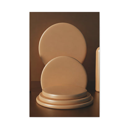 Sculptural Circular Podium Minimal Wall Art & Canvas Prints