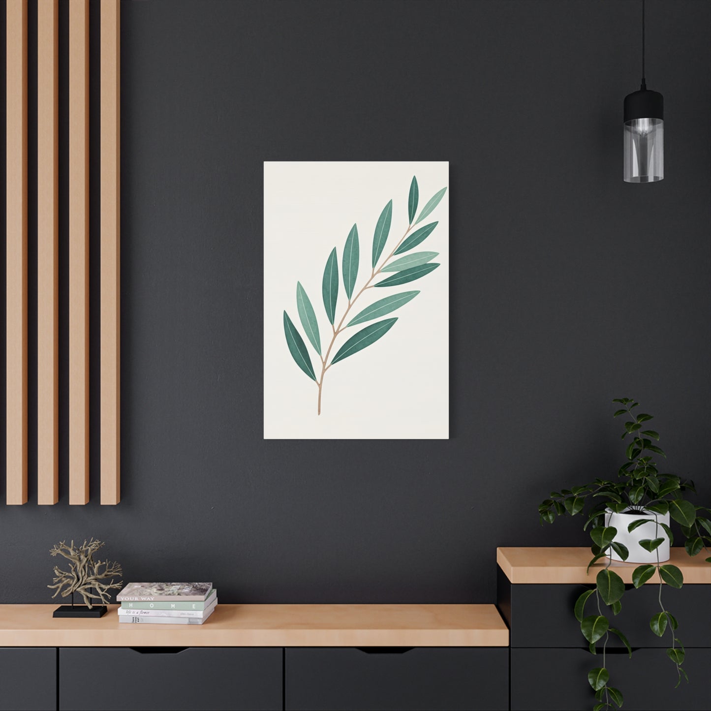Elegant Olive Branch Illustration Wall Art & Canvas Prints