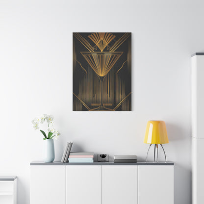 Golden Martini Luxe Art Deco Wall Art & Canvas Prints