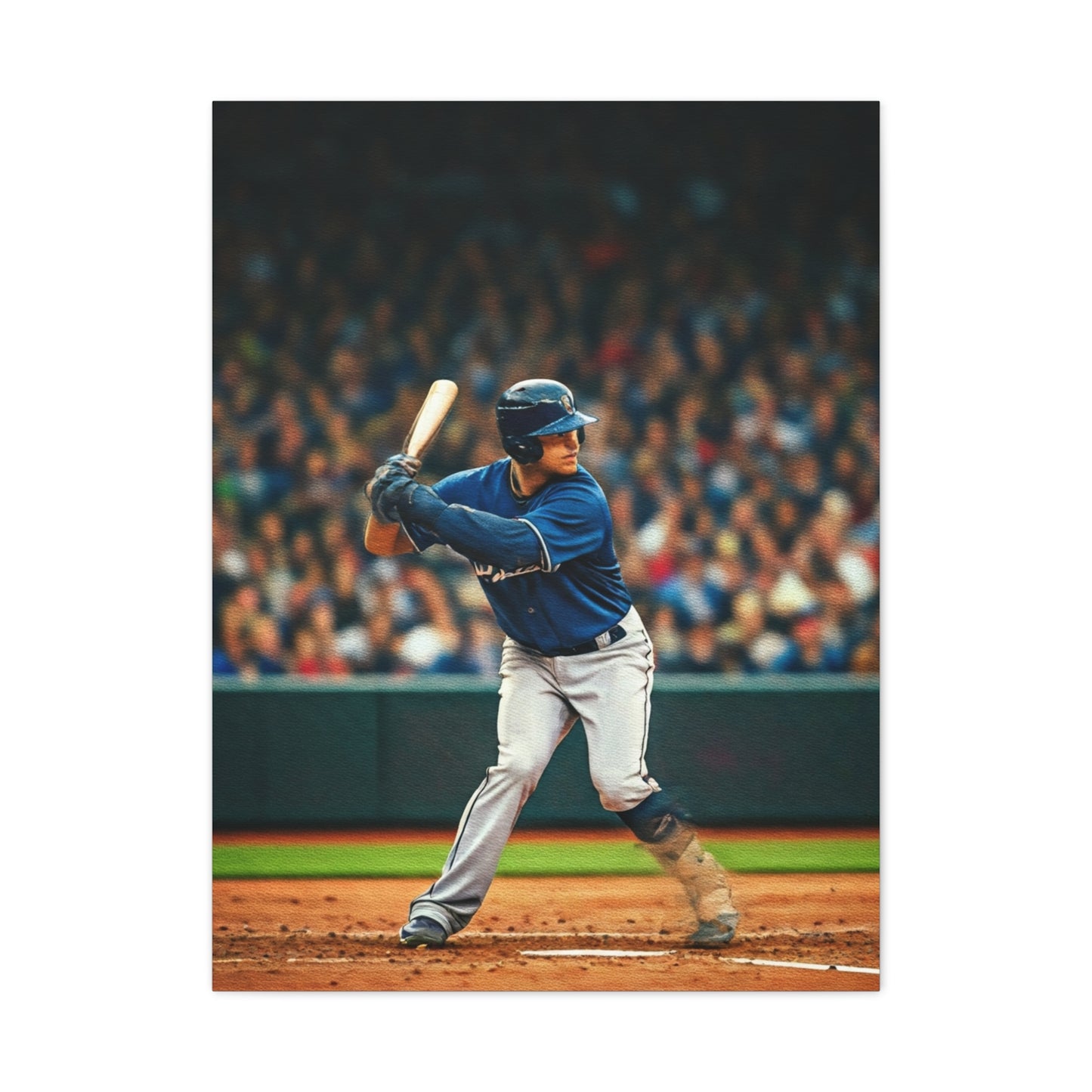 Lone Baseball Player Under Stadium Lights Wall Art & Canvas Prints