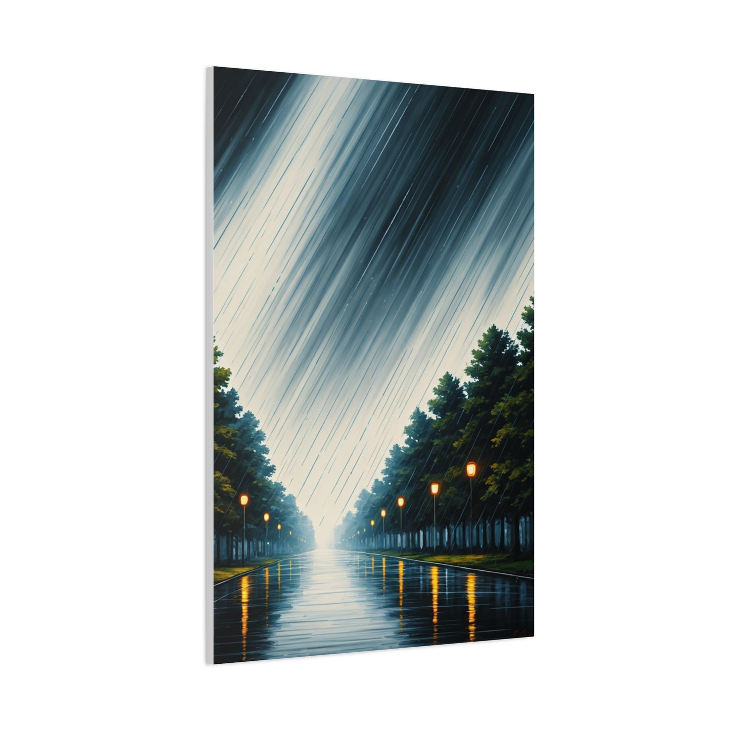 Night Avenue Light Flow Wall Art & Canvas Prints