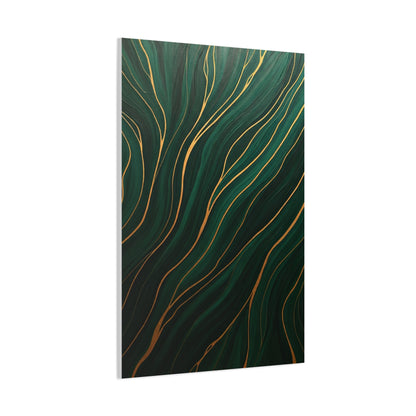 Emerald Gold Flow Abstract Wall Art & Canvas Prints