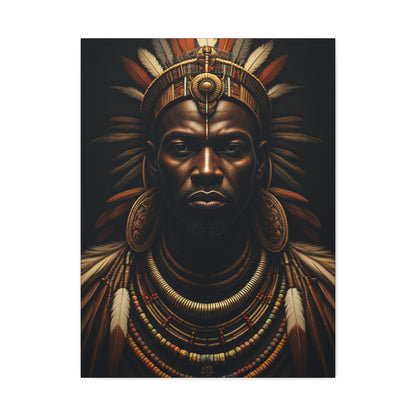 Crowned Tribal King Portrait Wall Art & Canvas Prints