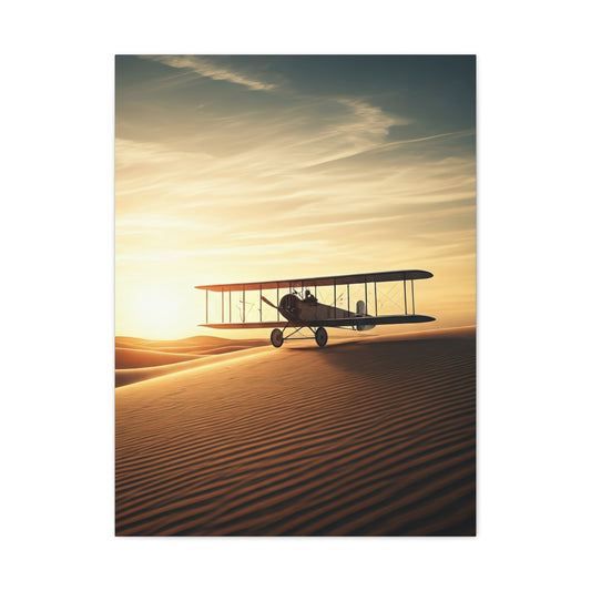 Desert Dawn Biplane Flight Wall Art & Canvas Prints