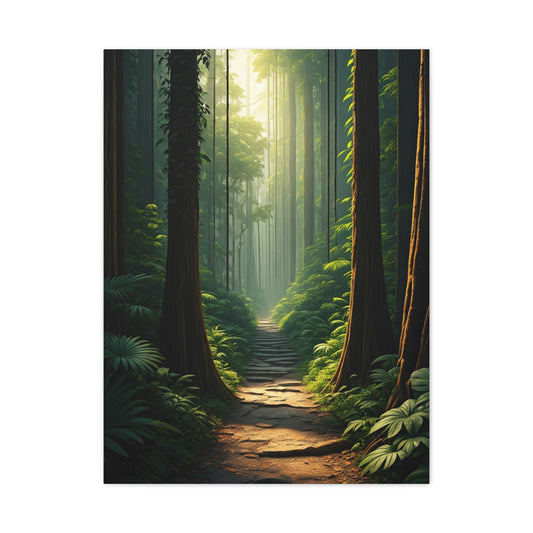 Misty Woodland Path Serenity Wall Art & Canvas Prints