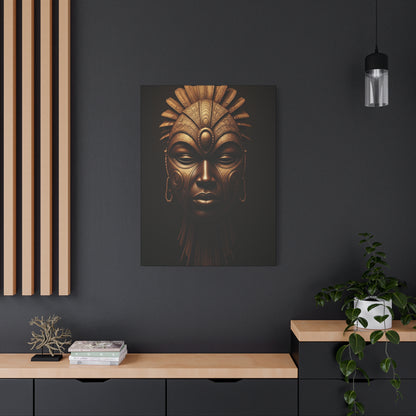 Golden Tribal Goddess Mask Wall Art & Canvas Prints