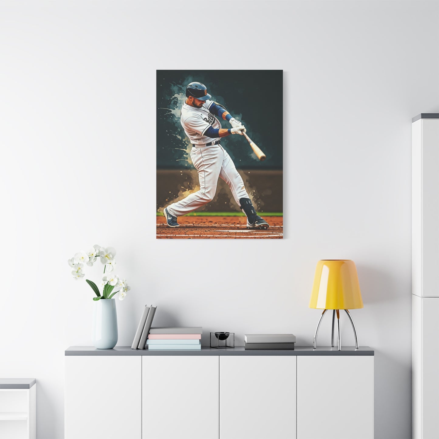 Home Run Swing Impact Baseball Wall Art & Canvas Prints