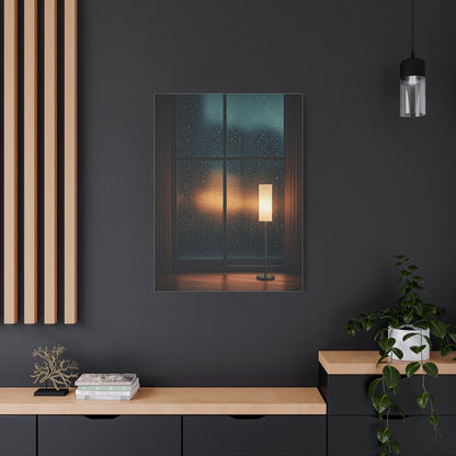 Rainy Window Glow Interior Wall Art & Canvas Prints