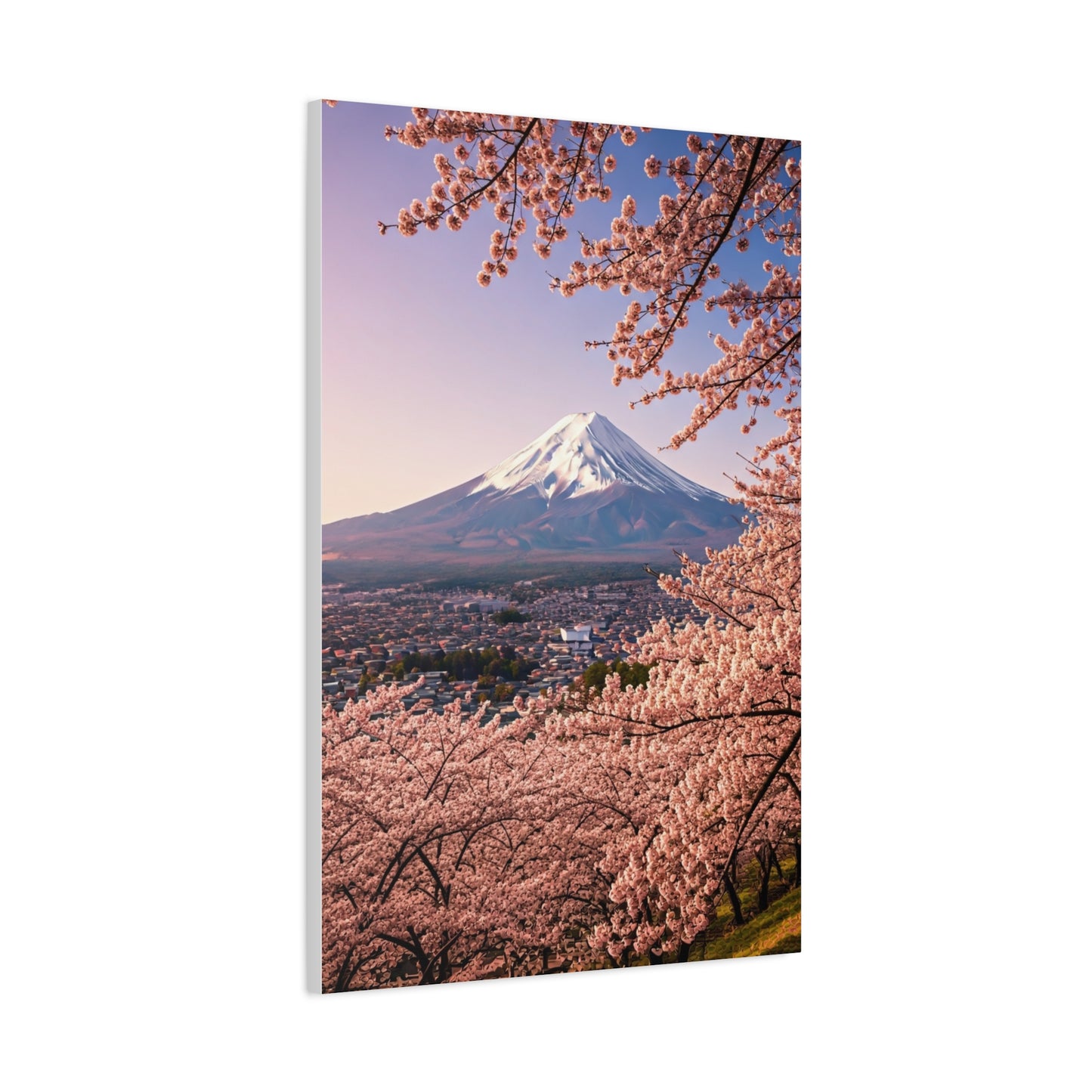 Mount Fuji Over Sakura Blossom Hillside Wall Art & Canvas Prints