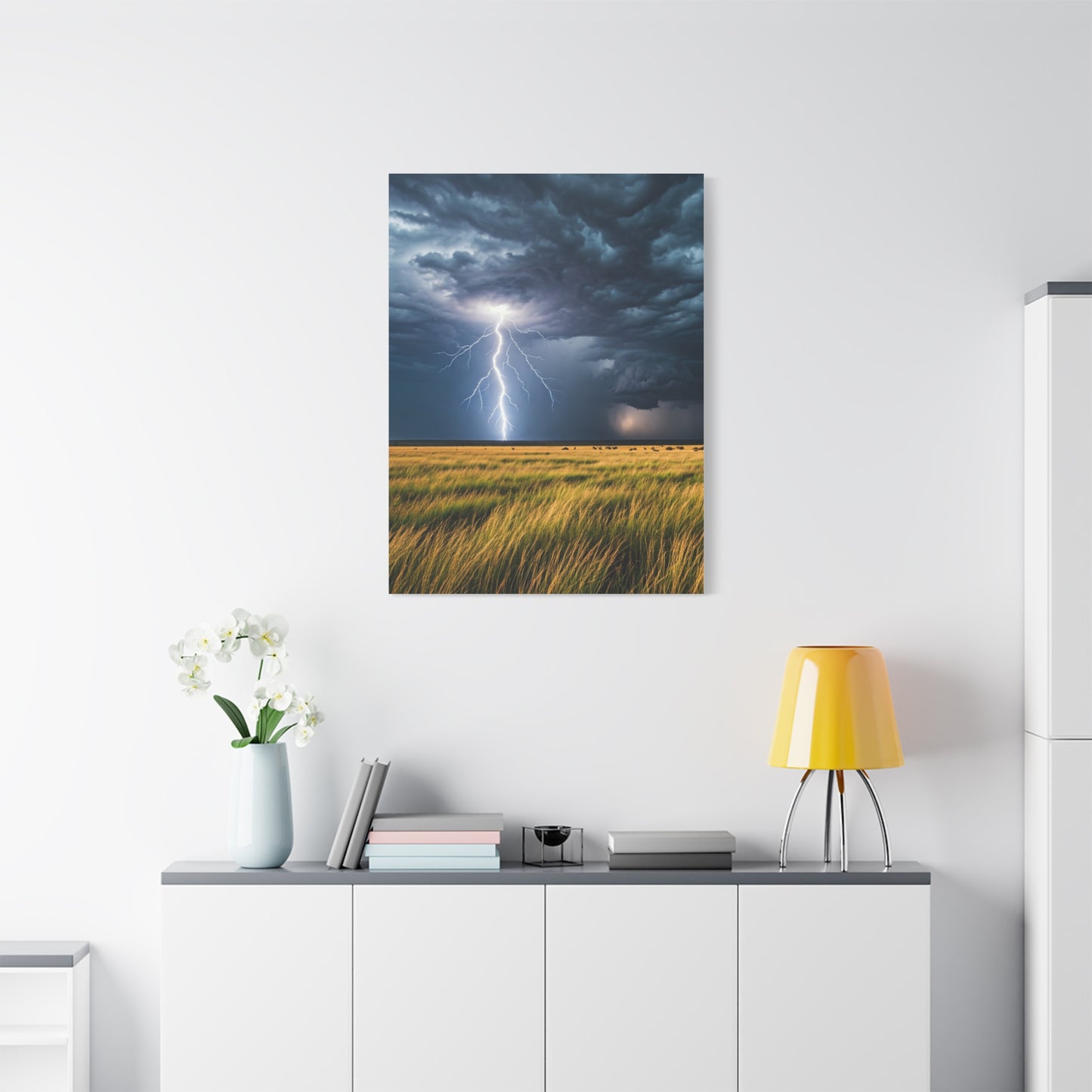 Lightning Storm Over Golden Plains Wall Art & Canvas Prints