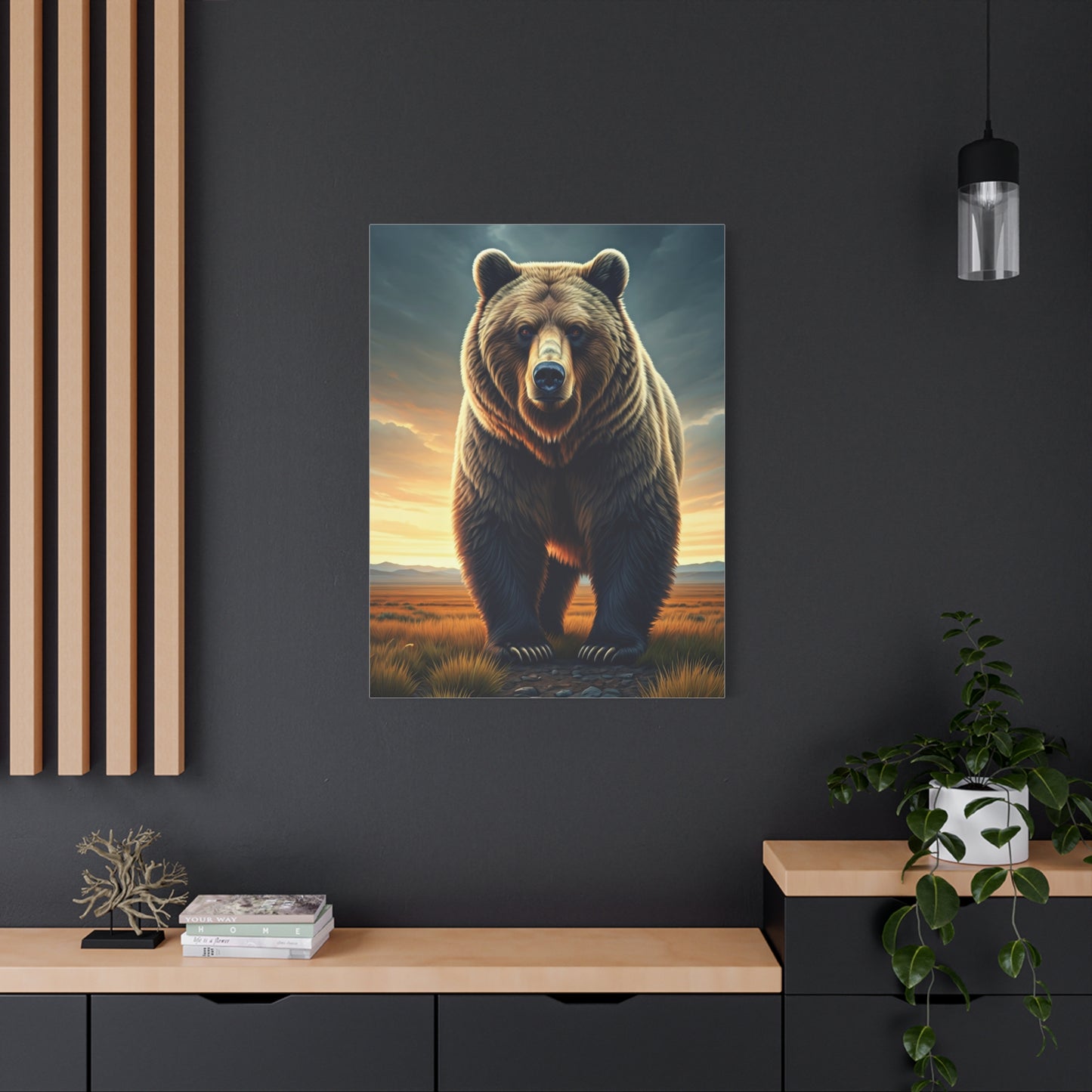 Golden Sunset Bear Landscape Wall Art & Canvas Prints